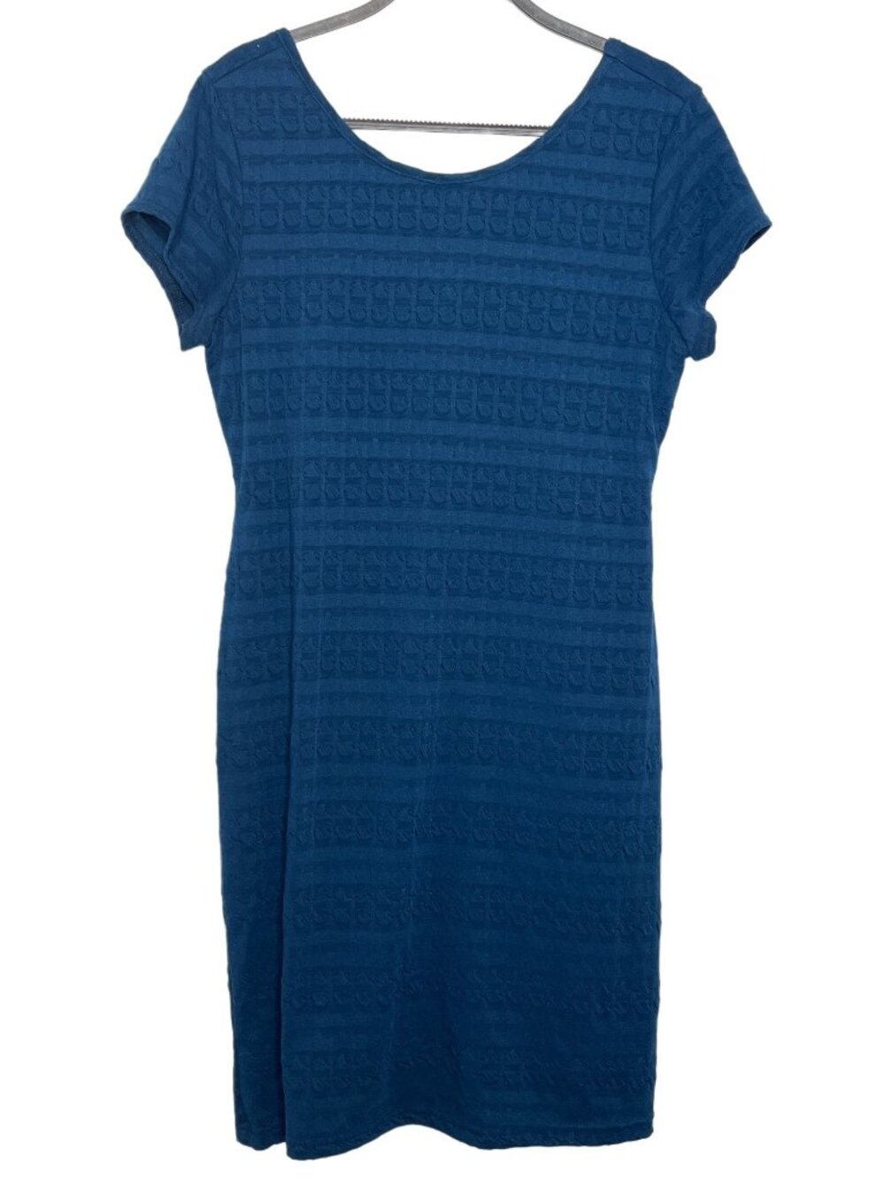 Sharagano Womens Size 10 Blue Textured Sheath Dress Career Work Classic
